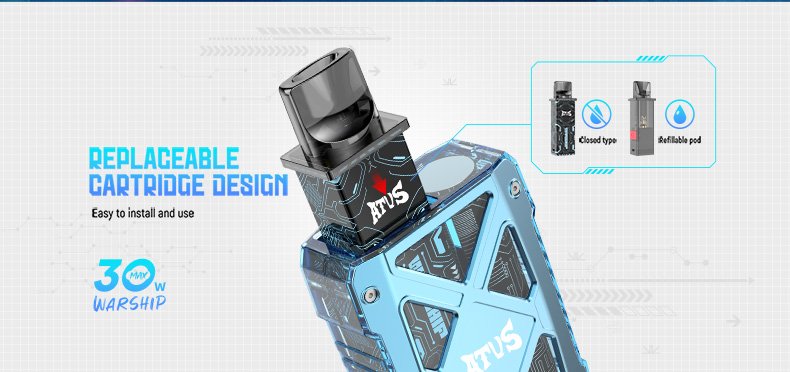 DE012 7000 Puffs Disposable Vapes with rechargeable and adjustable airflow ATVS Vape