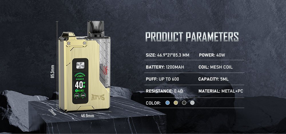 DE012 Disposable Vapes with rechargeable and adjustable airflow ATVS Vape