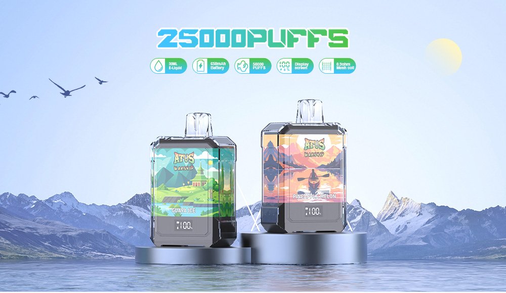 DE013A 25000 Puffs Disposable Vapes with LED display screen and adjustable airflow ATVS Vape
