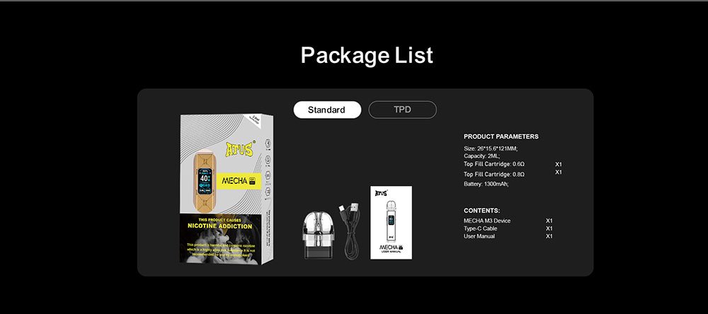 DE019 Refillable Pod Kit System Device ATVS Vape