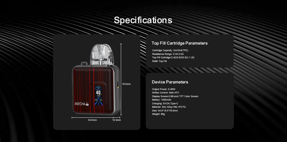 DE019 Refillable Pro Pod Kit System Device ATVS Vape