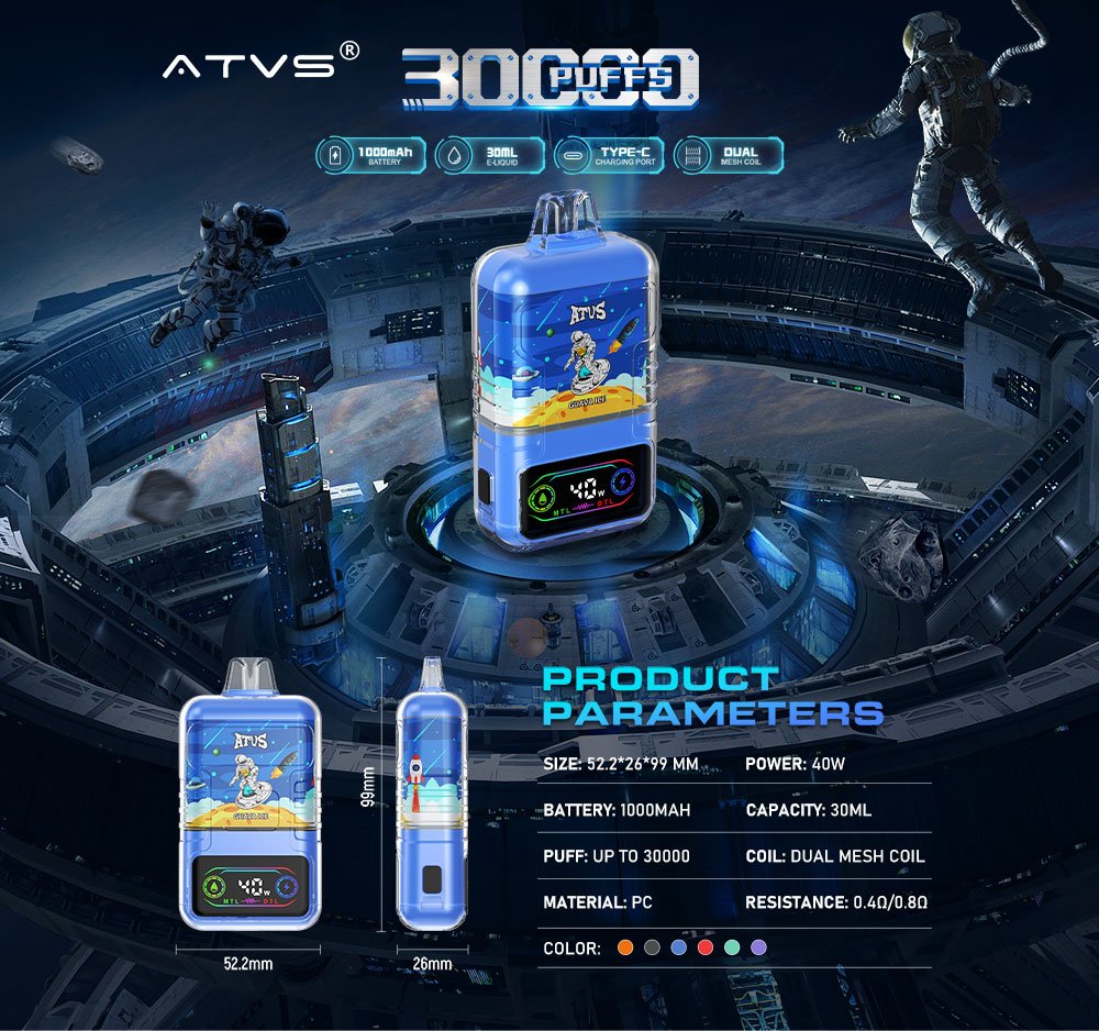 DE021 30000 Puffs Disposable Vape with LED display screen and adjustable airflow MTL DTL