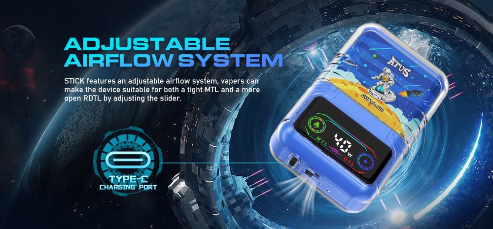 DE021 30000 Puffs Disposable Vape with LED display screen and adjustable airflow MTL DTL