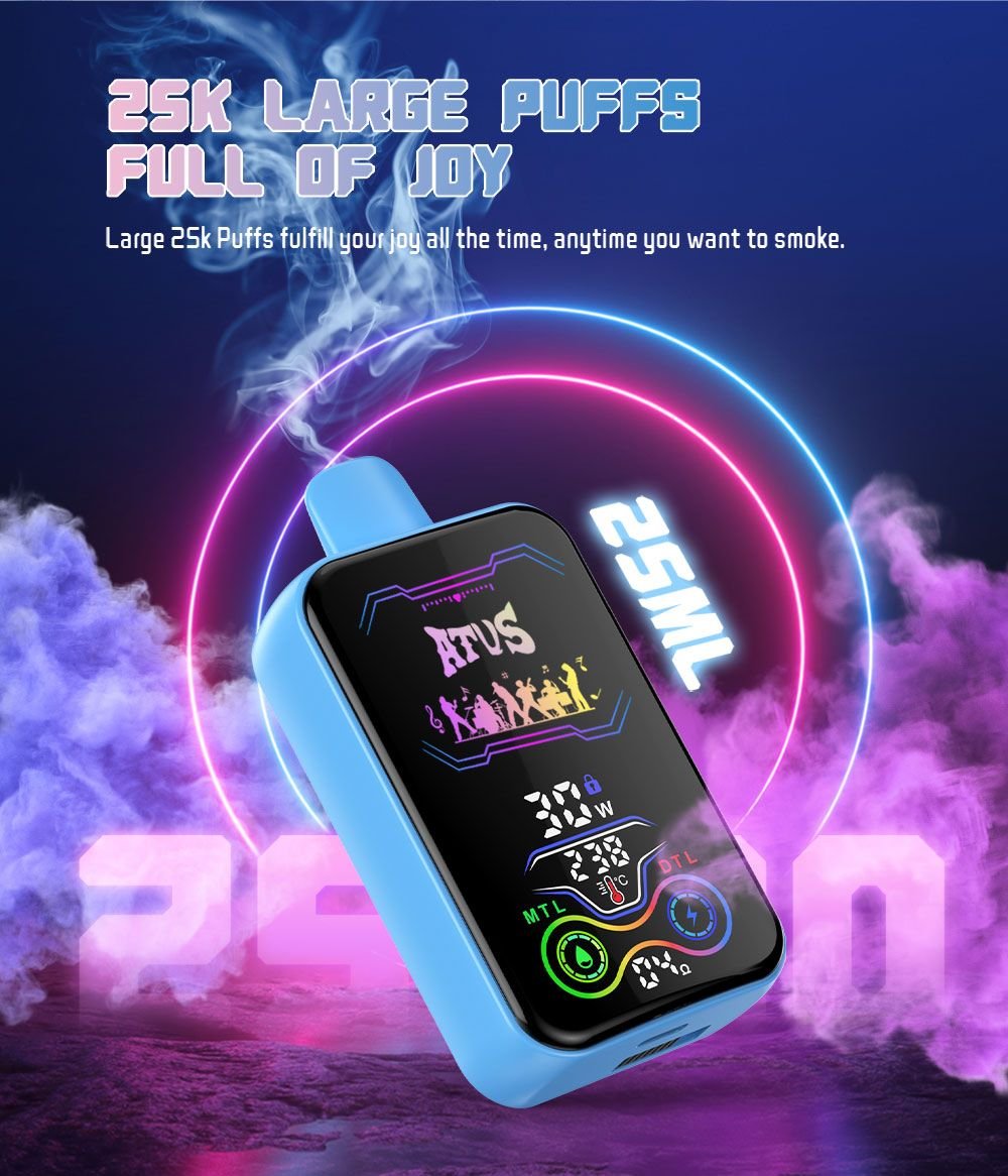 DE022 25000 Puffs Disposable Vape with Full screen rechargeable and adjustable airflow ATVS Vape