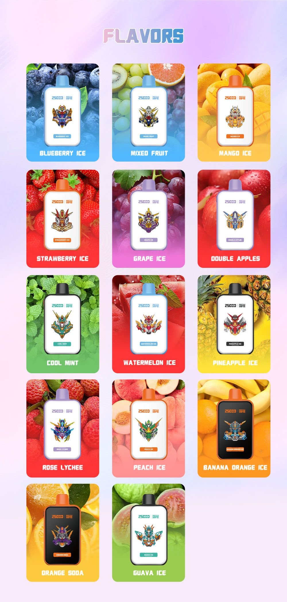 DE022 25000 Puffs Disposable Vape with Full screen rechargeable and adjustable airflow ATVS Vape