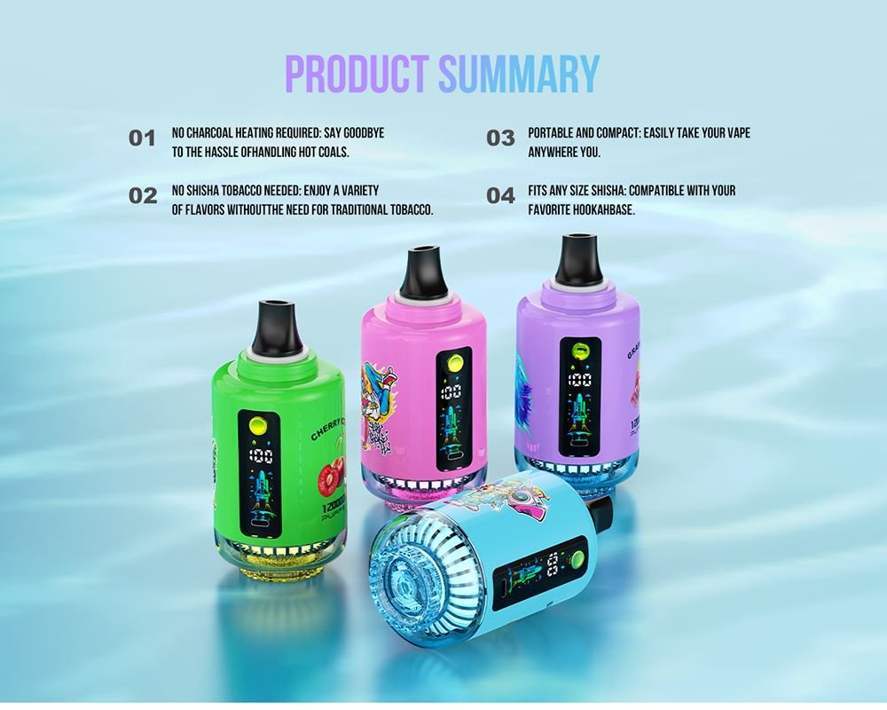 DE027 12000 Puffs Hookah Shisha Vape with rechargeable and adjustable airflow ATVS Vape